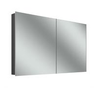 Schneider STYLE TW Armoire de toilette avec éclairage LED, 2 portes, 121,5x71,5x12cm, 194.120.01.41, 194.120.01.41, Versione: CH standard/ nero corpo opaco, pannello posteriore a specchio