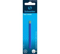 Schneider Take - 4 ricariche per penna a sfera (2 pezzi, Take 4 a 4 colori) blu