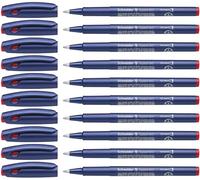 Schneider Topliner 847 - Confezione di 10 penne a sfera, colore: rosso