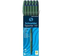 Schneider Topwriter 147 - Penna con punta in fibra, colore esterno: verde menta, confezione da 10 pezzi, colore: blu