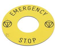 Schneider ZB6Y7330 Etichetta Circolare Emergency Stop, Bianco