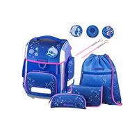 Schneiders 78364-070 - Zaino Ergolite Underwater Love, set da 9 pezzi con cartella, astuccio, borsa per la scuola, borsa sportiva, 3 motivi in patch e 2 bastoncini luminosi