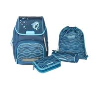 Schneiders 78453-064-Satchel Ergojet Ocean, Set di 6 Pezzi con Zaino per la Scuola, matite, Astuccio per Le Penne, Borsa per Lo Sport e Toppe individuali, Colore Blue, 78453-064