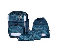 Schneiders zaino della scuola Ergolite Set 9 -pezzi Reflective Limited Edition Cool Pool petrolio
