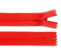 Schnoschi 1 cerniera a spirale, non divisibile, guida da 3 mm, chiusura lampo, Poliammide, Colore: rosso, 22 cm