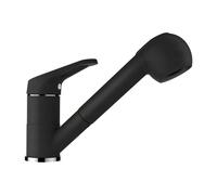 SCHOCK® Rubinetto da cucina Cosmo Onyx I nero ad alta pressione con doccetta estensibile, rubinetto per lavello con funzione getto e doccia, altezza 179 mm, tubi di collegamento flessibili, 450 mm