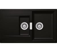 SCHOCK Lavandino da cucina di alta qualità con 1½ vasca, 86 x 51 cm, Mono D-150 Night - Nero CRISTADUR GREEN LINE, con scolapiatti da 60 cm di larghezza