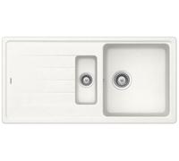SCHOCK Lavello 1 + 1/2 Vasca + Goccciolatoio Reversibile, Linea ELEMENT D150, 100X50 cm, Cristalite Bianco Assoluto - ELED150A01