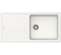 SCHOCK Lavello 1 Vasca Large + Goccciolatoio Reversibile, Linea ELEMENT D100L, 100X50 cm, Installazione Standard / Sottotop Positivo, Cristalite Bianco Assoluto - ELED100LA01