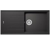 SCHOCK Lavello 1 Vasca Large + Goccciolatoio Reversibile, Linea ELEMENT D100L, 100X50 cm, Installazione Standard / Sottotop Positivo, Cristalite Nero Assoluto - ELED100LA13