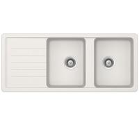 SCHOCK Lavello 2 Vasche + Goccciolatoio Reversibile, Linea ELEMENT D200, 116X50 cm, Cristalite New Alumina - ELED200A16N