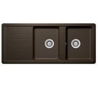 SCHOCK Lavello 2 Vasche + Gocciolatoio, Linea Toledo D200, 116X50 cm, Cristadur Premium, Bronze - TOLD200A87