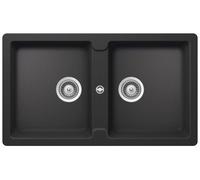 SCHOCK Lavello 2 Vasche, Linea ELEMENT N200, 86X50 cm, Installazione Standard / Sottotop Positivo, Cristalite Antrancite - ELEN200A51
