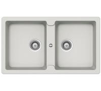 SCHOCK Lavello 2 Vasche, Linea ELEMENT N200, 86X50 cm, Installazione Standard / Sottotop Positivo, Cristalite New Alumina - ELEN200A16