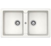 SCHOCK Lavello 2 Vasche, Linea ELEMENT N200, 86X50 cm, Installazione Standard / Sottotop Positivo, Cristalite Bianco Assoluto - ELEN200A01