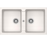 SCHOCK Lavello 2 Vasche, Linea PRIMUS N200E, 86X50 cm, Installazione Standard / Sottotop Positivo, Cristalite Bianco Assoluto - PRIN200EAP01