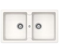 SCHOCK Lavello 2 Vasche, Linea Toledo N200, 86X50 cm, Cristadur Premium, Bianco puro - TOLN200A99