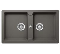 SCHOCK Lavello 2 Vasche, Linea Toledo N200, 86X50 cm, Cristadur Premium, Silverstone - TOLN200A91