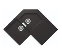 Schock Primus C200 PRIC200AP13 Lavello 2 vasche angolo sopratop/sottotop 84 x 84 x 50 con gocciolatoio destro - nero assoluto