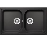SCHOCK | Lavello Cucina Formhaus N200 2 Vasche, Materiale Cristalite®,Nero, 860x500mm