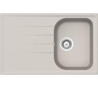 SCHOCK | Lavello Cucina Lithos D100S 1 Vasca Small con Gocciolatoio, Vasca Reversibile, Materiale Cristalite®, Colore New Alumina, 790x500mm