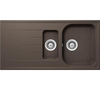 SCHOCK | Lavello Cucina Lithos D150 1 + ½ Vasca con Gocciolatoio, Vasca Reversibile, Materiale Cristalite®, Mocha, 1000x500mm