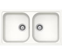SCHOCK - Lavello Cucina Lithos N200 2 Vasche, 860x500mm, Bianco Assoluto | Materiale Cristalite®