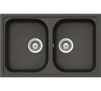 SCHOCK | Lavello Cucina Lithos N200S 2 Vasche Small, Materiale Cristalite®, Asphalt, 790x500mm