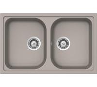 SCHOCK | Lavello Cucina Lithos N200S 2 Vasche Small, Materiale Cristalite®, Grigio Tortora, 790x500mm