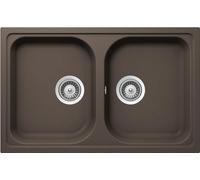 SCHOCK | Lavello Cucina Lithos N200S 2 Vasche Small, Materiale Cristalite®, Mocha, 790x500mm