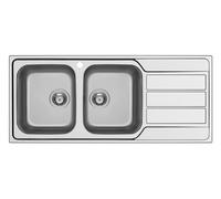 Schock MASTD200SX Lavello incasso cm 116, 2 vasche a sinistra + gocciolatoio destro - inox