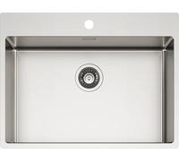SCHOCK | Lavello Cucina NEW TECHNICK PLUS N100 2L Acciaio Inox 304, 700x510, interno vasca 650x400, Lavello 1 Vasca Acciao Inox Spazzolato, Abbinabile a Miscelatori, Piani Cottura, Forni
