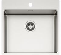 SCHOCK | Lavello Cucina 'NEW TECHNICK PLUS N100 L Acciaio Inox 304, 550X510, interno vasca 500x400, Lavello 1 Vasca in Acciao Inox Spazzolato, Abbinabile con Miscelatori, Piani Cottura e Forni