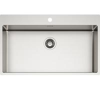 SCHOCK | Lavello Cucina NEW TECHNICK PLUS N100 XXL Acciaio Inox 304, 850X510, interno vasca 800x400, Lavello 1 Vasca in Acciao Inox Spazzolato, Abbinabile con Miscelatori, Piani Cottura e Forni