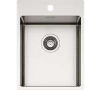SCHOCK | Lavello Cucina 'NEW TECHNICK PLUS N100S Acciaio Inox 304, 390x510, interno vasca 340x400, Lavello 1 Vasca in Acciao Inox Spazzolato, Abbinabile con Miscelatori, Piani Cottura e Forni