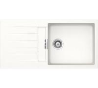 SCHOCK | Lavello Cucina Primus D100L 1 Vasca Larga con Gocciolatoio, Vasca Reversibile, Materiale Cristalite®, Bianco Assoluto, 1000x500mm