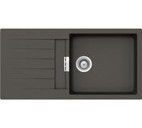 SCHOCK | Lavello Cucina Primus D100L 1 Vasca Larga con Gocciolatoio, Vasca Reversibile, Materiale Cristalite®, Colore Asphalt, 1000x500mm