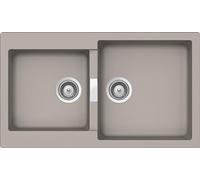 SCHOCK | Lavello Cucina Primus N200 2 Vasche, Materiale Cristalite®, Grigio Tortora, 860x500mm