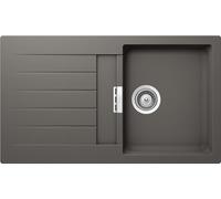 SCHOCK | Lavello Cucina Signus D100 1 Vasca con Gocciolatoio, Vasca Reversibile, Materiale Cristadur®, Silverstone, 860x500mm