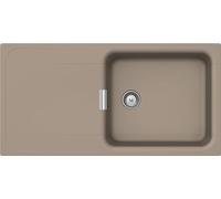 SCHOCK | Lavello Cucina Wembley D100L Linea Green, 1 Vasca Large con Gocciolatoio, Vasca Reversibile, Materiale ®Cristadur, TWILIGHT Tortora Opaco, 1000x510mm