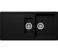 SCHOCK Lavello da cucina 100 x 50 cm Formhaus D-150L Nero - CRISTALITE lavello in granito con 1 ½ bacino a partire da 60 cm di larghezza