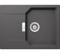 SCHOCK Lavello da cucina compatto Manhattan D-100S asfalto, 69 x 51 cm, colore: grigio CRISTALITE con scolapiatti accorciati a partire da 45 cm di larghezza