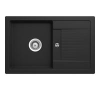 SCHOCK Lavello da cucina Lima D-100S Croma 78 x 50 cm - CRISTALITE grigio chiaro con vasca singola e scolapiatti - Lavello da incasso reversibile a partire da 50 cm - lavello da cucina robusto e