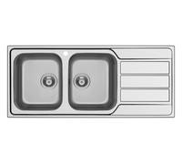 Schock Lavello due vasche con gocciolatoio a destra MASTER D200 MASTD200SX finitura inox spazzolato da 116x50 cm