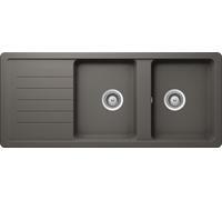 Schock Lavello due vasche con gocciolatoio TOLEDO D200 TOLD200A91 finitura silverstone da 116x50 cm