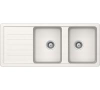 Schock Lavello due vasche con gocciolatoio TOLEDO D200 TOLD200A99 finitura bianco puro da 116x50 cm