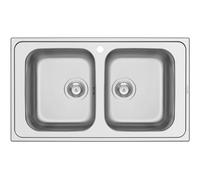 Schock Lavello due vasche MASTER N200 MASTN200 finitura inox spazzolato da 86x50 cm