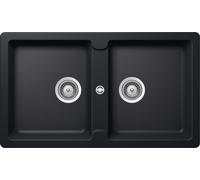 Schock Lavello due vasche TOLEDO N200 TOLN200A84 finitura nero puro da 86x50 cm
