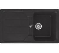 SCHOCK Lavello Formhaus 1 Vasca + Gocciolatoio Reversibile, Nero Assoluto, 86X50 cm - FOMD100A13