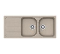 SCHOCK Lavello Formhaus 2 vasche + Gocciolatoio Reversibile, Avena, 116X50 cm - FOMD200A58
